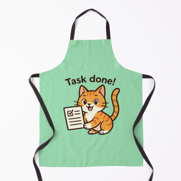 Item preview, Task Done Cat Sticker designed and sold by Yuliya Brush.
