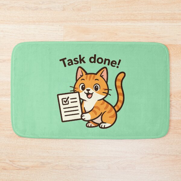 Item preview, Task Done Cat Sticker designed and sold by Yuliya Brush.