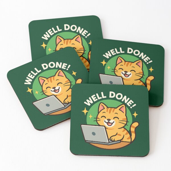 Item preview, Well Done Cat Sticker designed and sold by Yuliya Brush.