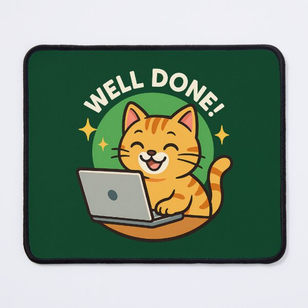 Item preview, Well Done Cat Sticker designed and sold by Yuliya Brush.