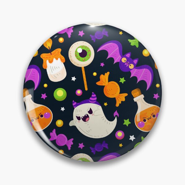 Item preview, Halloween Pattern with Ghosts, Candy & Smiling Bats designed and sold by NicolaZhukov.