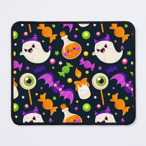Item preview, Halloween Pattern with Ghosts, Candy & Smiling Bats designed and sold by NicolaZhukov.