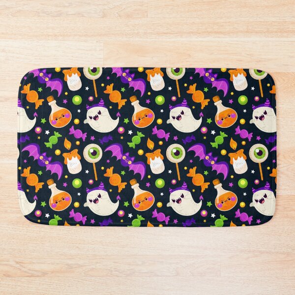 Item preview, Halloween Pattern with Ghosts, Candy & Smiling Bats designed and sold by NicolaZhukov.