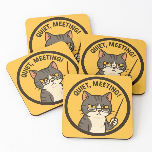 Item preview, Quiet Meeting Cat Sticker designed and sold by Yuliya Brush.