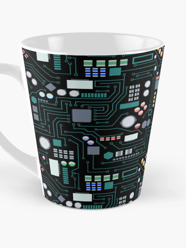 Thumbnail 3 of 4, Coffee Mug, Computer Circuit Board Pattern designed and sold by idovedesign.