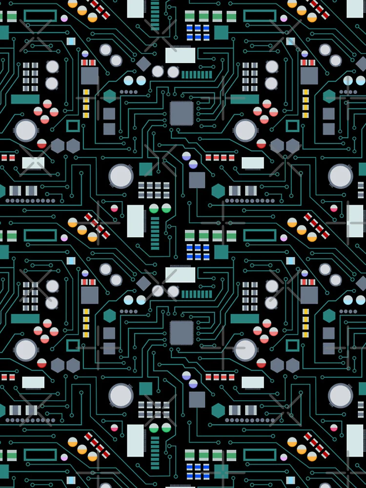 Thumbnail 4 of 4, iPhone Case, Computer Circuit Board Pattern designed and sold by idovedesign.