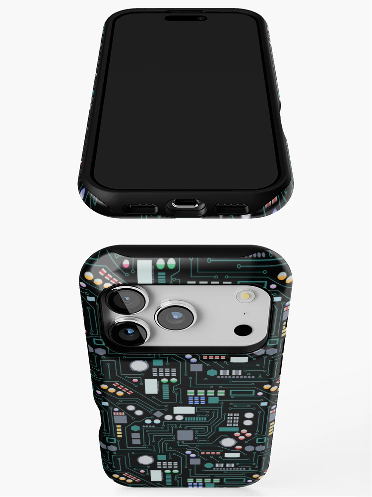 Thumbnail 3 of 4, iPhone Case, Computer Circuit Board Pattern designed and sold by idovedesign.