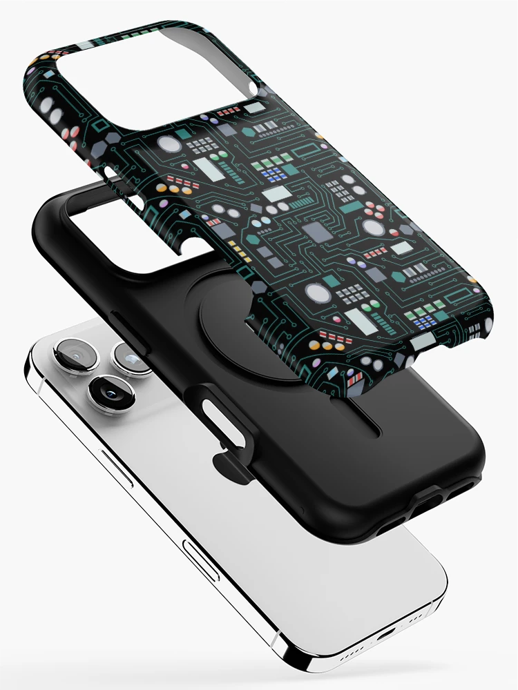 Thumbnail 2 of 4, iPhone Case, Computer Circuit Board Pattern designed and sold by idovedesign.