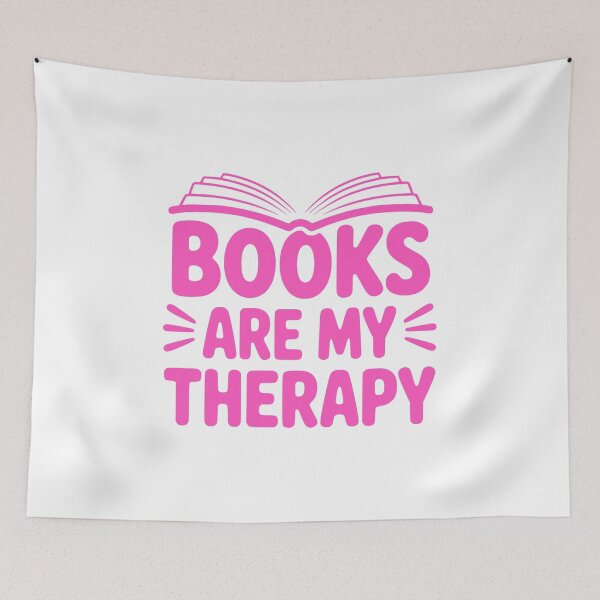 Item preview, Books Are My Therapy! Pink Reading Girl designed and sold by PMCreative.