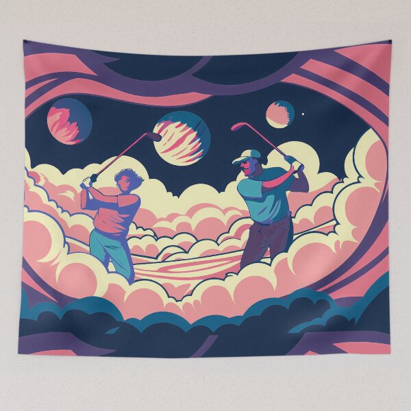 Item preview, Hi Golf Golfing Play Art Serene Natural Colors designed and sold by ART ATTACK ZONE.