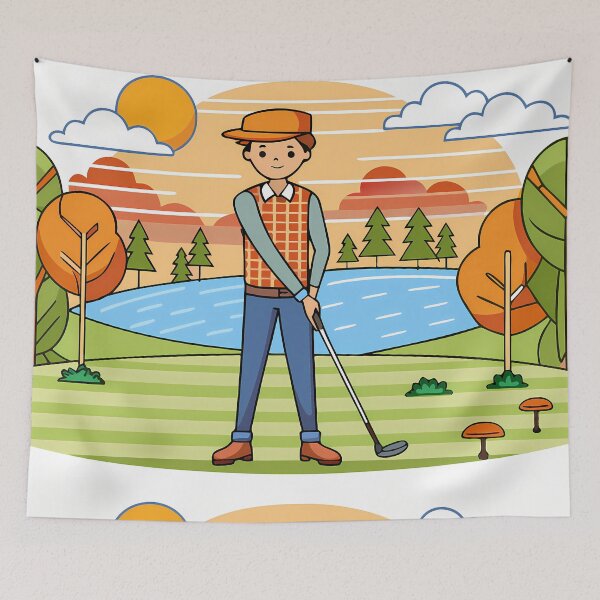 Item preview, Eleven Golf Golfing Play Art Serene Natural Colors designed and sold by ART ATTACK ZONE.