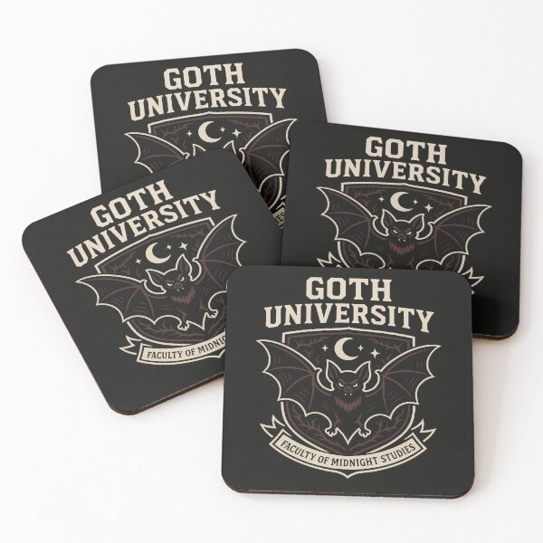 Aperçu de l'œuvre Goth University – Conception esthétique du blason du collège Dark Academia créée et vendue par Rest Babe.