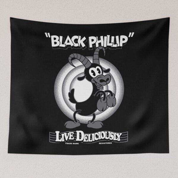 Item preview, Black Phillip - Vintage Cartoon - Witch - Goth Occult - Live Deliciously designed and sold by DANIELKNOXI.