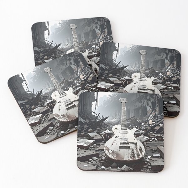 Item preview, Black & White Electric Guitar Among Ruins designed and sold by ShadeScapeArt.
