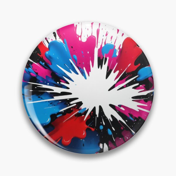 Item preview, Vibrant paint explosion with bold splashes of blue, pink, red, and black in dynamic abstract artwork designed and sold by Mimoshi ⭐⭐⭐⭐⭐.