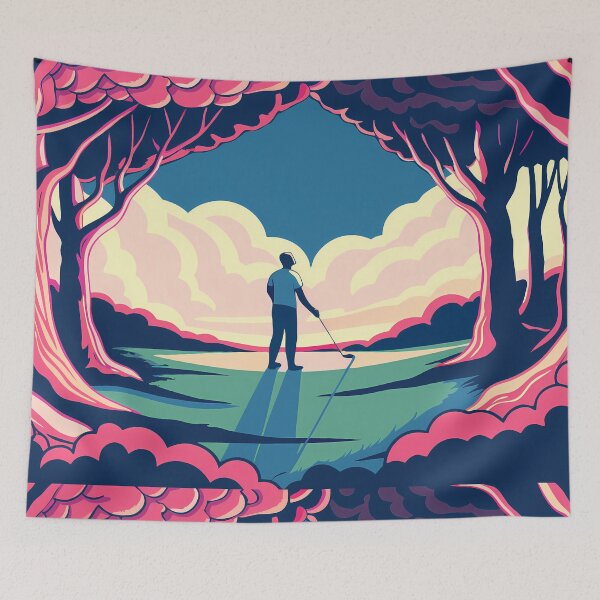 Item preview, World Golf Golfing Play Art Serene Natural Colors designed and sold by ART ATTACK ZONE.