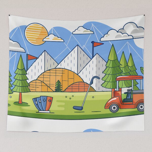 Item preview, A Golf Golfing Play Art Serene Natural Colors designed and sold by ART ATTACK ZONE.