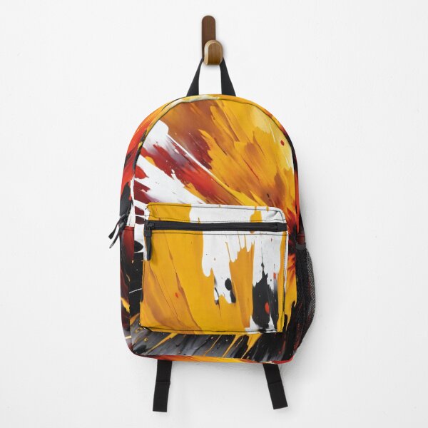 Item preview, Explosive abstract paint burst with vivid yellow, red, black, and white splashes creating dynamic energetic modern artwork designed and sold by Mimoshi ⭐⭐⭐⭐⭐.