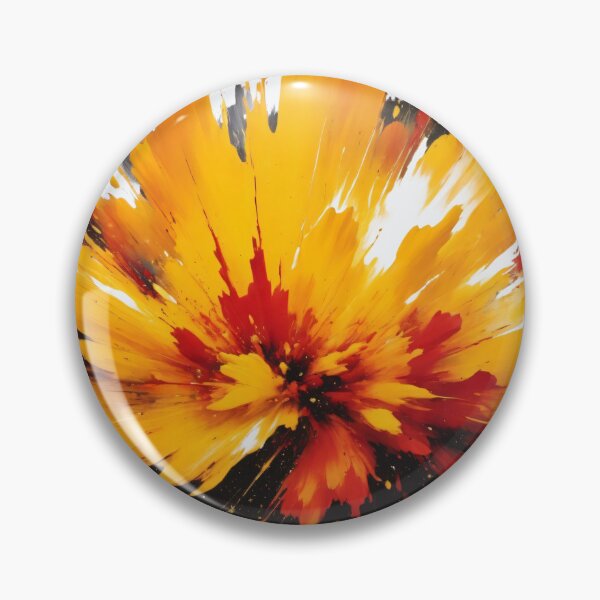 Item preview, Vivid abstract paint explosion with dynamic splashes of yellow, red, black, and white creating energetic modern artwork designed and sold by Mimoshi ⭐⭐⭐⭐⭐.
