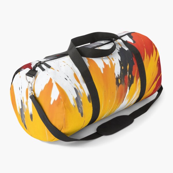 Item preview, Vivid abstract paint explosion with dynamic splashes of yellow, red, black, and white creating energetic modern artwork designed and sold by Mimoshi ⭐⭐⭐⭐⭐.