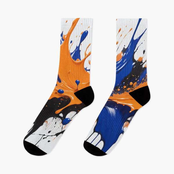 Item preview, Bold abstract paint splash explosion with vibrant orange, blue, and black drips creating dynamic energetic modern artwork designed and sold by Mimoshi ⭐⭐⭐⭐⭐.