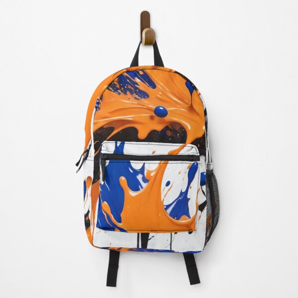 Item preview, Bold abstract paint splash explosion with vibrant orange, blue, and black drips creating dynamic energetic modern artwork designed and sold by Mimoshi ⭐⭐⭐⭐⭐.