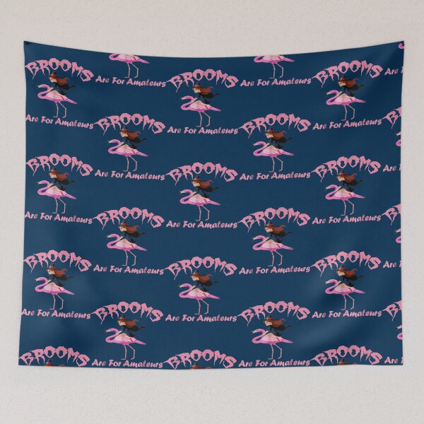 Item preview, Brooms Are For Amateurs Halloween Flamingo Riding Tee  designed and sold by PierceDoyled.