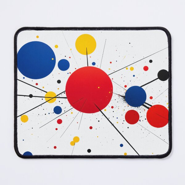 Item preview, Abstract geometric composition with bold red, yellow, blue, and black circles connected by sharp intersecting lines designed and sold by Mimoshi ⭐⭐⭐⭐⭐.
