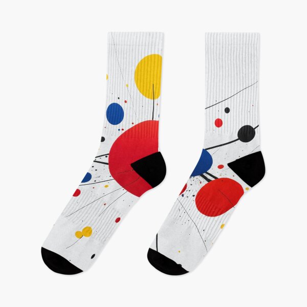 Item preview, Abstract geometric composition with bold red, yellow, blue, and black circles connected by sharp intersecting lines designed and sold by Mimoshi ⭐⭐⭐⭐⭐.
