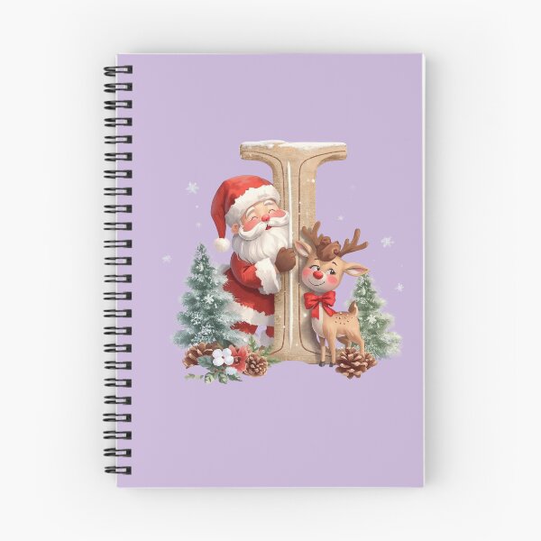 Item preview, Santa & Reindeer Monogram Letter I – Cute Personalized Christmas Holiday Alphabet Gift designed and sold by AmenAlways.