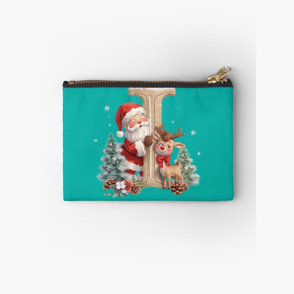 Item preview, Santa & Reindeer Monogram Letter I – Cute Personalized Christmas Holiday Alphabet Gift designed and sold by AmenAlways.