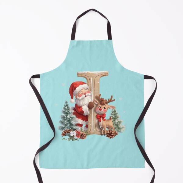 Item preview, Santa & Reindeer Monogram Letter I – Cute Personalized Christmas Holiday Alphabet Gift designed and sold by AmenAlways.