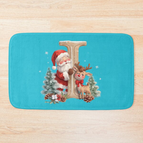 Item preview, Santa & Reindeer Monogram Letter I – Cute Personalized Christmas Holiday Alphabet Gift designed and sold by AmenAlways.