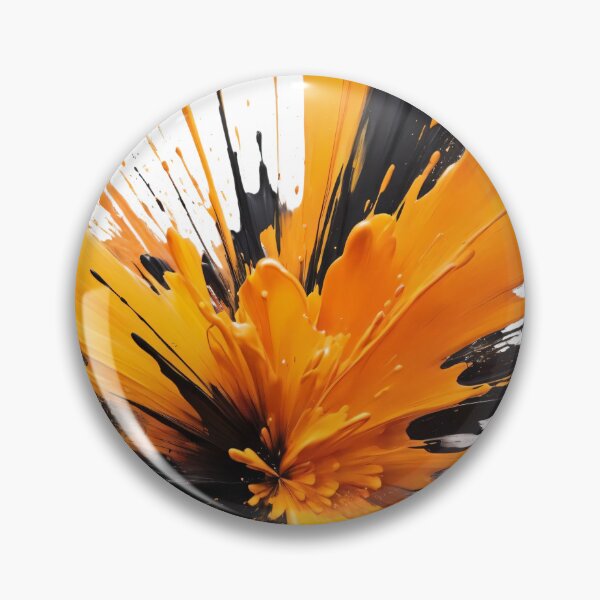 Item preview, Energetic abstract paint explosion with bold orange and black splashes creating dramatic vertical modern dynamic artwork designed and sold by Mimoshi ⭐⭐⭐⭐⭐.