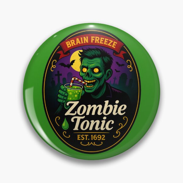 Item preview, Zombie Tonic - Brain Freeze Halloween Drink Design designed and sold by artecomm.