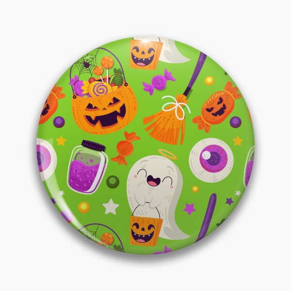 Item preview, Halloween Pattern with Cauldrons, Ghosts & Vampire Bats designed and sold by NicolaZhukov.