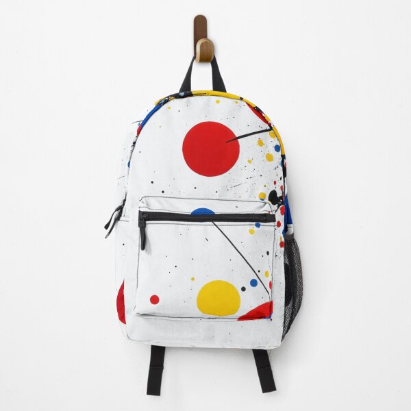 Item preview, Composición vertical abstracta con círculos llamativos de color rojo, amarillo, azul y negro conectados por líneas dinámicas que se entrecruzan. designed and sold by Mimoshi ⭐⭐⭐⭐⭐.