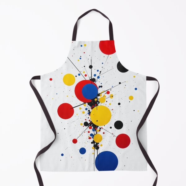 Item preview, Abstract vertical composition with bold red, yellow, blue, and black circles connected by dynamic intersecting lines designed and sold by Mimoshi ⭐⭐⭐⭐⭐.