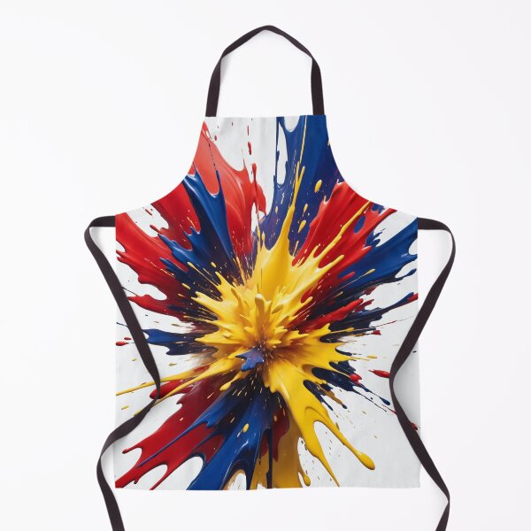 Item preview, Explosive vertical paint splash with bold red, yellow, and blue colors creating powerful modern abstract energetic artwork designed and sold by Mimoshi ⭐⭐⭐⭐⭐.