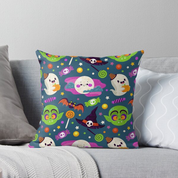 Item preview, Halloween Pattern with Monsters, Ghosts & Candy Eyeballs designed and sold by NicolaZhukov.
