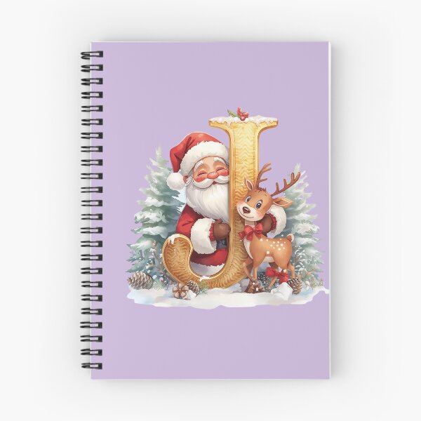Item preview, Santa & Reindeer Monogram Letter J – Whimsical Christmas Holiday Alphabet Gift & Decor designed and sold by AmenAlways.
