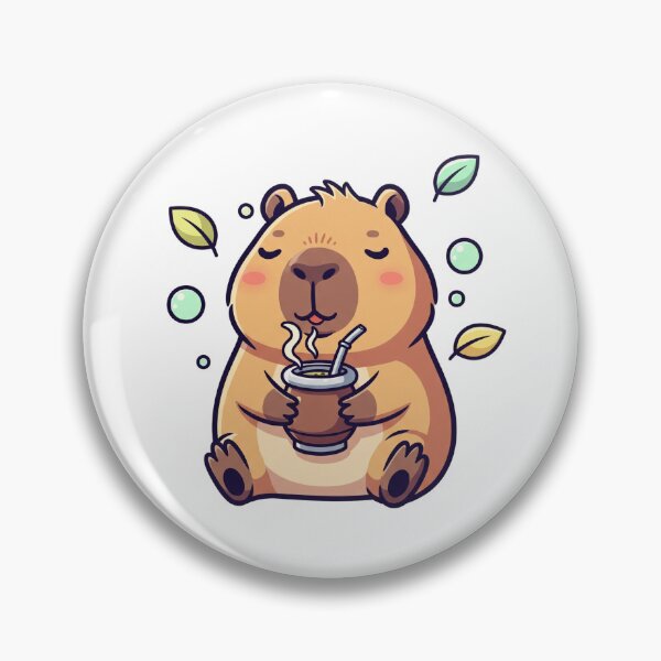 Item preview, Cute Capybara Drinking Yerba Maté – Cozy Kawaii designed and sold by odausui.