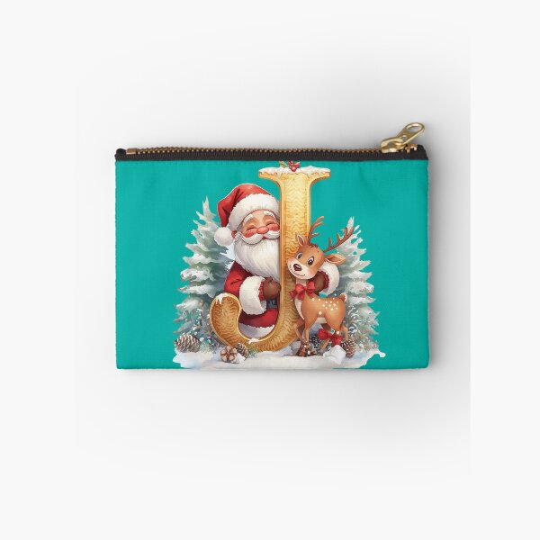 Item preview, Santa & Reindeer Monogram Letter J – Whimsical Christmas Holiday Alphabet Gift & Decor designed and sold by AmenAlways.