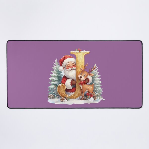 Item preview, Santa & Reindeer Monogram Letter J – Whimsical Christmas Holiday Alphabet Gift & Decor designed and sold by AmenAlways.