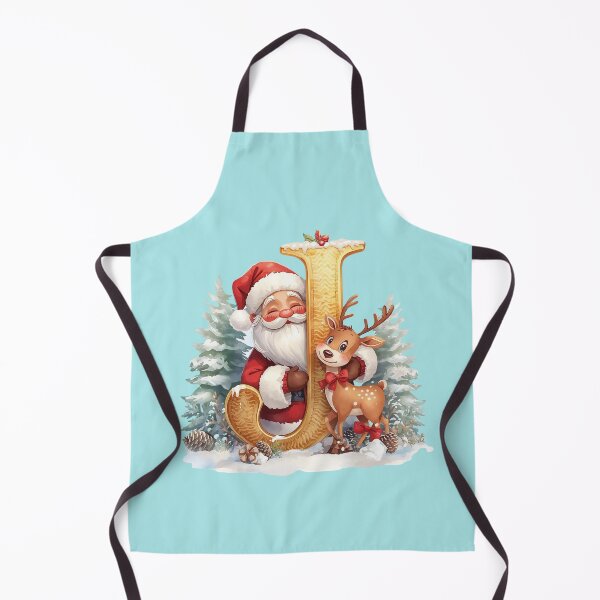 Item preview, Santa & Reindeer Monogram Letter J – Whimsical Christmas Holiday Alphabet Gift & Decor designed and sold by AmenAlways.