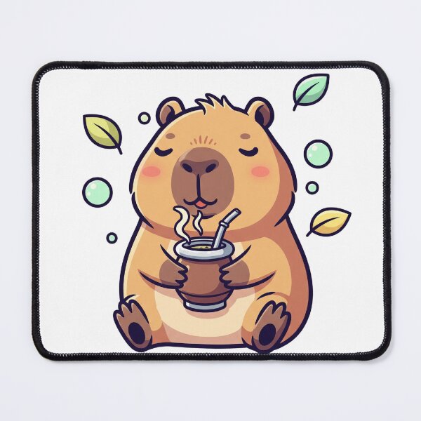 Item preview, Cute Capybara Drinking Yerba Maté – Cozy Kawaii designed and sold by odausui.