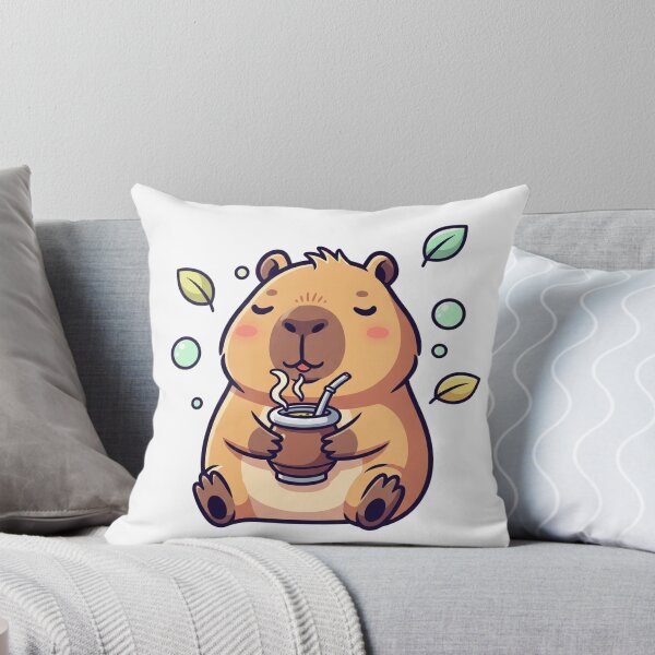 Item preview, Cute Capybara Drinking Yerba Maté – Cozy Kawaii designed and sold by odausui.