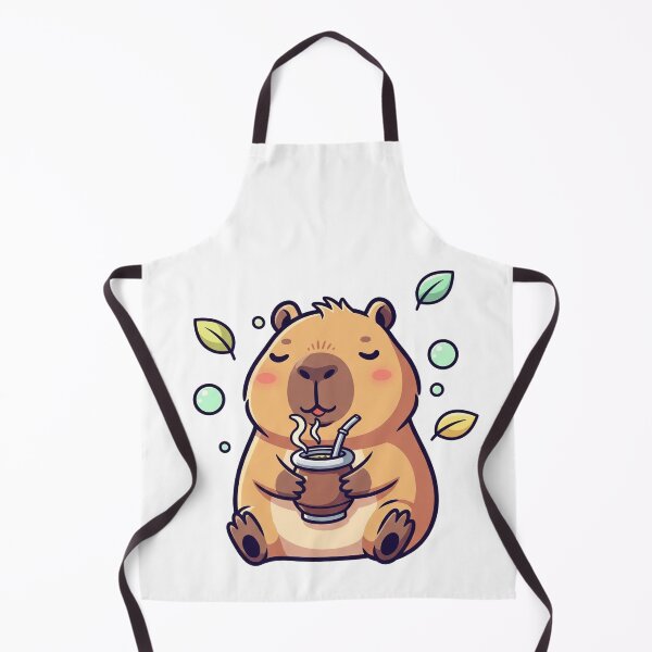 Item preview, Cute Capybara Drinking Yerba Maté – Cozy Kawaii designed and sold by odausui.