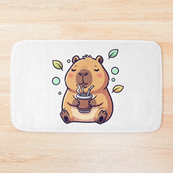 Item preview, Cute Capybara Drinking Yerba Maté – Cozy Kawaii designed and sold by odausui.