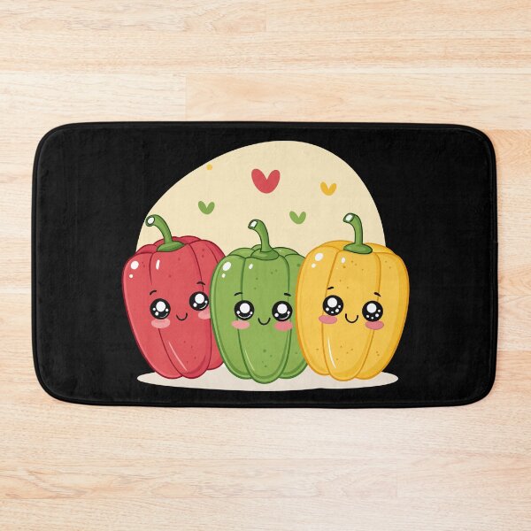 Item preview, Cute Kawaii Bell Pepper Trio | Red, Green & Yellow Cartoon Veggies designed and sold by VividOrganica.
